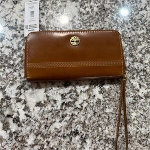 Timberland RFID Brown Leather Wristlet Wallet